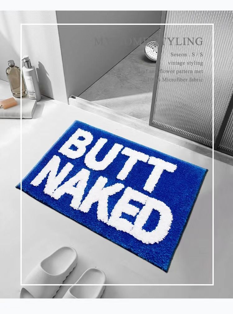 Alphabet Jacquard Bath Mat - Super Absorbent & Non-Slip Flocked Rug For Bathroom & Entryway_voghion.com