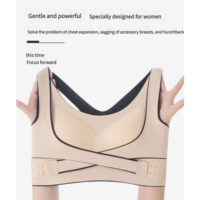 Front Button Without Steel Ring, Beautiful Back Correction, Abdominal Compression, Anti Sagging, Plus Size Sports Bra_voghion.com