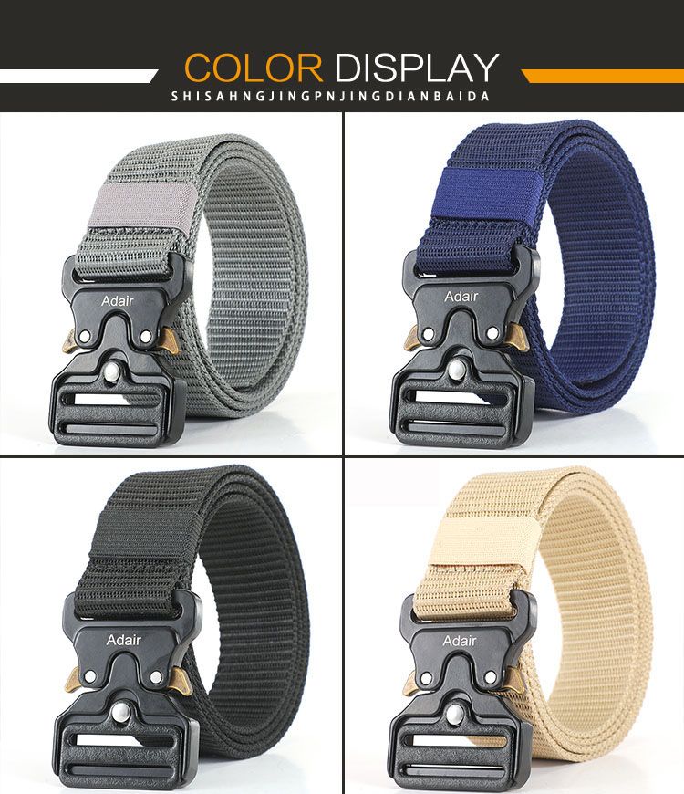 Ceinture en nylon tendance pour homme, sangle pour étudiant, tissu de taille militaire tactique, toile décontractée de haute qualité_voghion.com