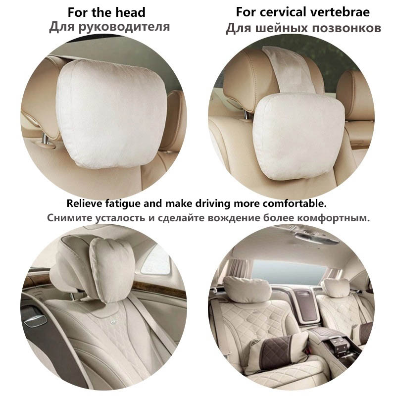 Car Headrest Neck Support Seat Soft Universal Adjustable Car Neck Pillow Waist pillow_voghion.com