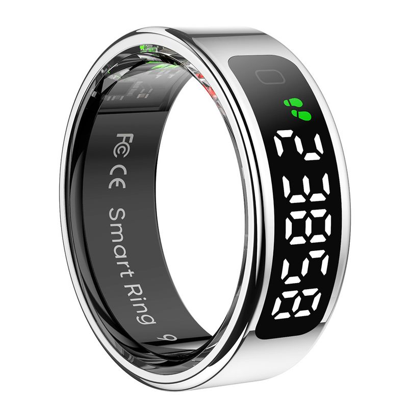 Anello intelligente R11+ con schermo di visualizzazione, controllo gestuale, sonno, frequenza cardiaca, ossigeno, salute, passi, calorie, esercizio._voghion.com