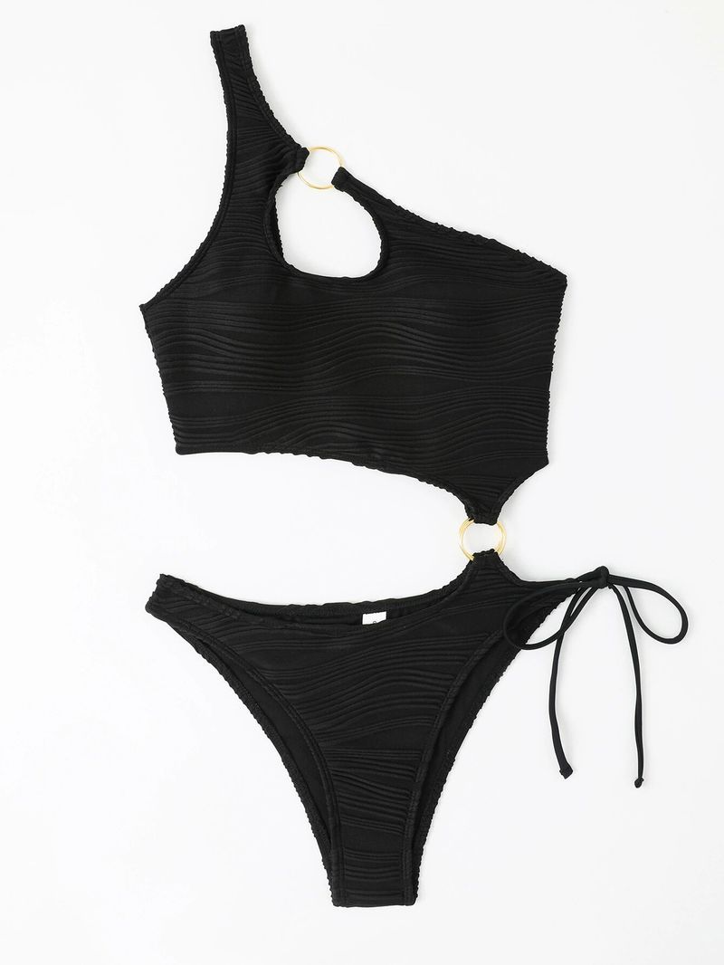 Venta al por mayor del fabricante del traje de baño de una sola pieza del bikini del color sólido atractivo de las mujeres_voghion.com