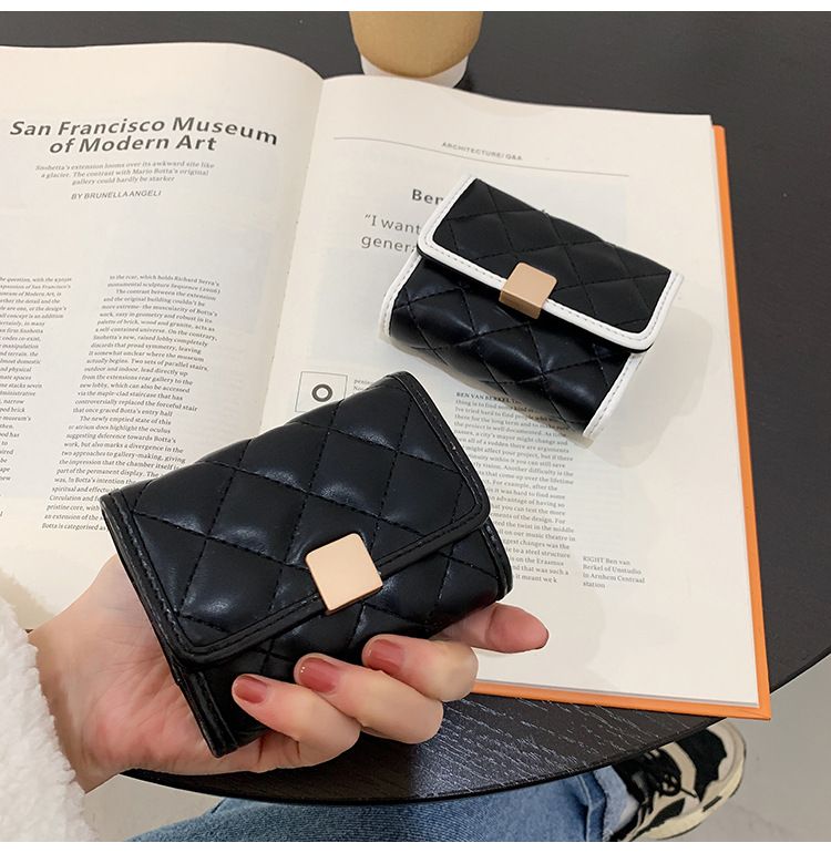 Portafoglio piccolo con diamanti alla moda, porta carte, porta monete, borsa per studenti, stile college, piccola borsa, porta carte, borsa porta carte_voghion.com