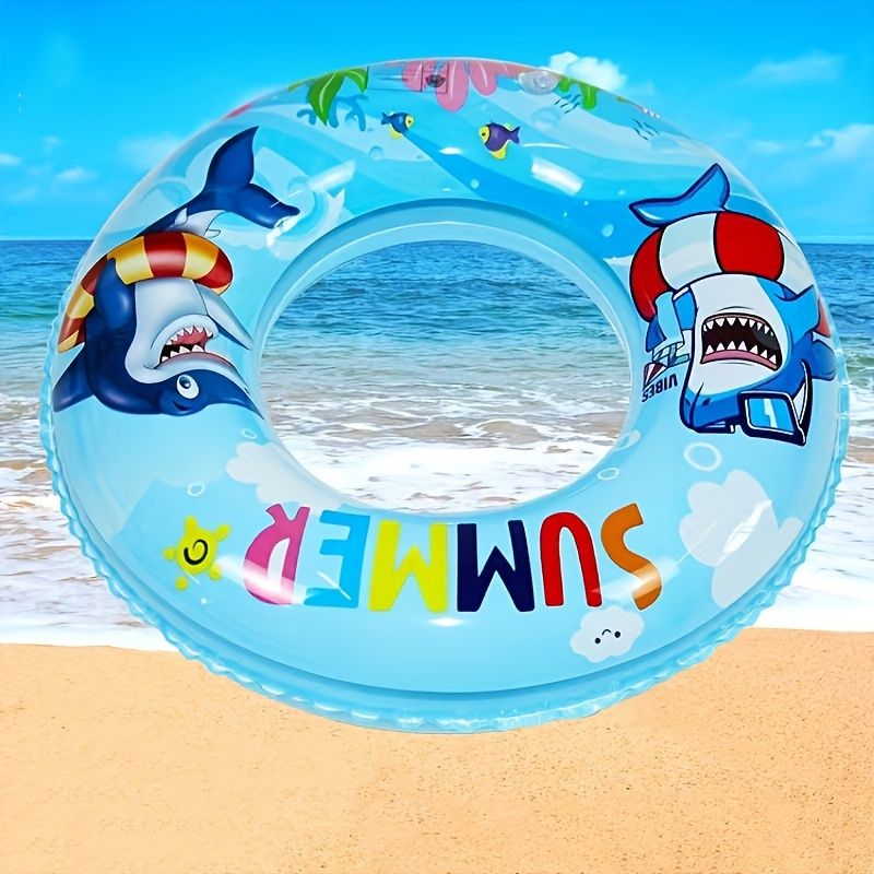 Kids Cartoon Swim Rings - Durable PVC Inflatable Swimming Tubes for Beginners, Flotation Devices for Beach Pool Parties, Age 3-6 Years_voghion.com