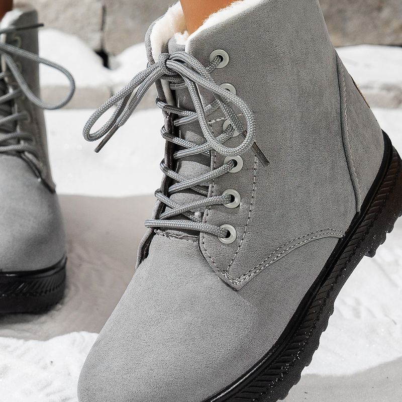 Snow Outdoor Lightweight Non-Slip Lace-Up Thickened Warm Women's Cotton Boots European Size 45_voghion.com