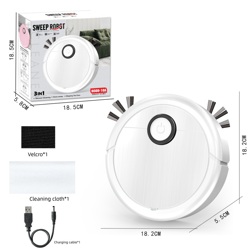 Robot aspirateur intelligent entièrement automatique pour la maison, mini machine de nettoyage, chargement USB, cadeau_voghion.com