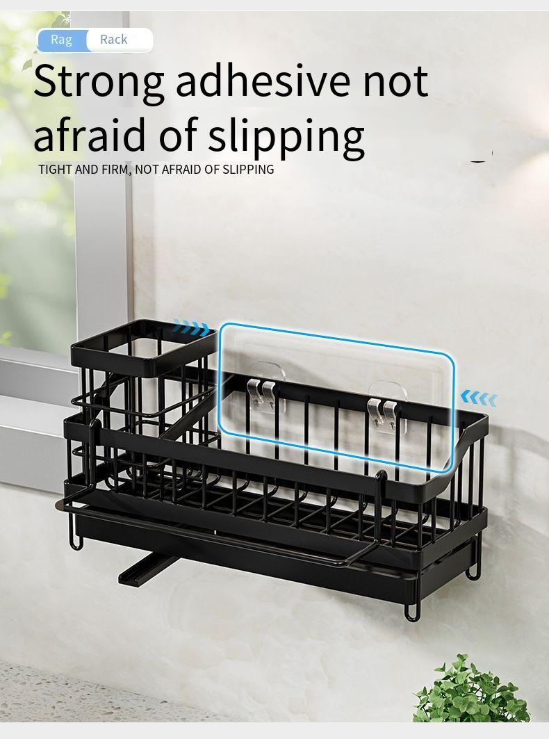Küche Ablassen Schwamm Tuch Korb Waschbecken Lagerung Rack Flüssigkeit Geschirrspülmittel Arbeitsplatte Organizer_voghion.com