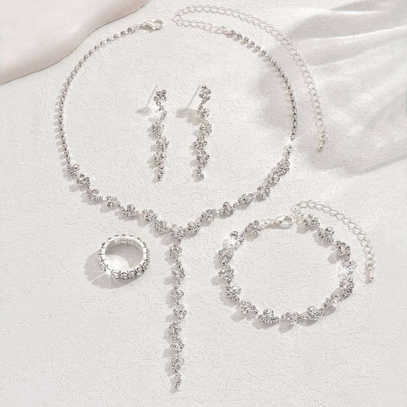Women’s Jewelry Set Fashion Jewelry Wholesale Jewelry Set Women's Fashion Wedding Tassel Silver Necklace Set_voghion.com