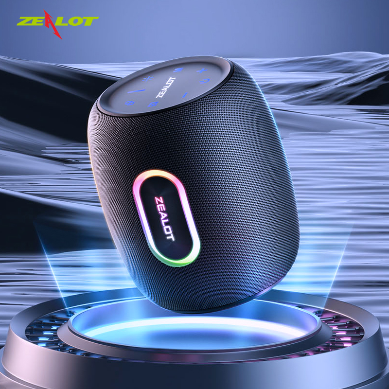 ZEALOT S64 50W głośnik Bluetooth bezprzewodowy subwoofer TWS przenośny ciężki bas stereofoniczny dźwięk przestrzenny obsługa karty Micro SD AUX światło RGB redukcja szumów_voghion.com