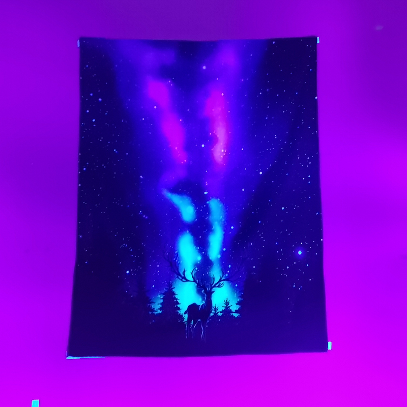 Home tapestry Fluorescent UV light psychedelic Datura background decorative cloth Wall hanging cloth Psilocybin mushroom_voghion.com