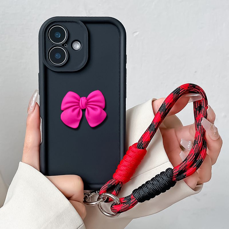 Wrist Chain Lanyard Case For Huawei Honor 50 60 70 80 90 100 200 Nova 9 10 8 11 12 Pro Funny Cute 3D Bow Hang Strap_voghion.com