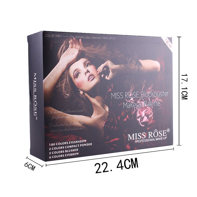 MISS ROSE 180 Color Piano Box Eye Shadow Blush Contour Set Makeup Palette Kosmetisk boks_voghion.com