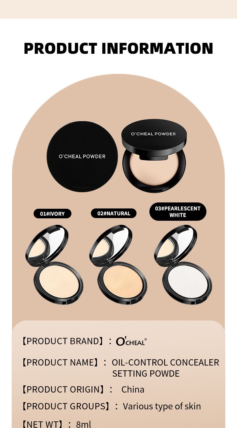 Cipria O'CHEAL Oil Control Concealer Cipria Fissante Trasparente Impermeabile_voghion.com