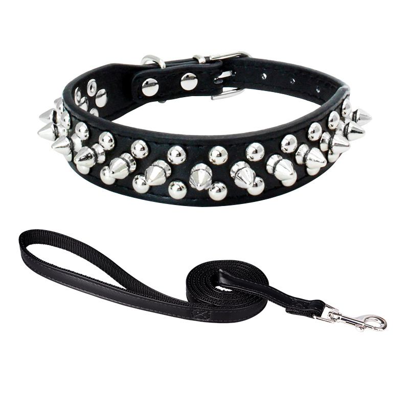 Collare anti-morso super cool per animali domestici con rivetto anti-morso, guinzaglio per cani di piccola e media taglia in stile punk_voghion.com