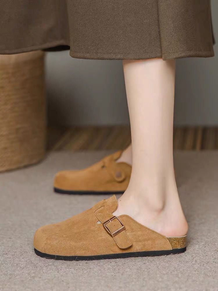 Pantofole da donna in tessuto con punta piatta, alla moda, con suola piatta, taglia grande_voghion.com