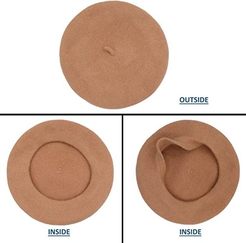 New Arrivals Women Girl French Artist Warm Wool Beanie Hat Cap Vintage Plain Beret Hats Solid Color Elegant Lady Winter Caps_voghion.com