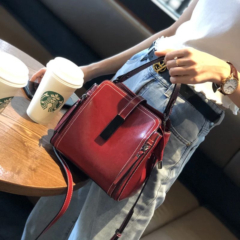 Borsa a tracolla versatile casual in pelle bovina da donna in vera pelle, nuova moda 2025_voghion.com