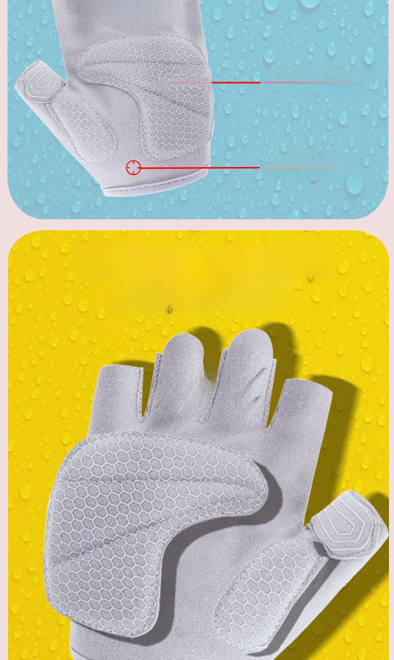 Fitness Kvinnor Halvfingerhandskar Anti-kokong Utomhusridning Halkskydd Slitage Klättring Sportutrustning Vikt Järn Hopprep Horisontell stång_voghion.com