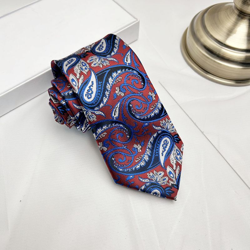 Paisley Flower 7cm High Latency Dense Formal Business Casual Groom Wedding Necktie Men_voghion.com