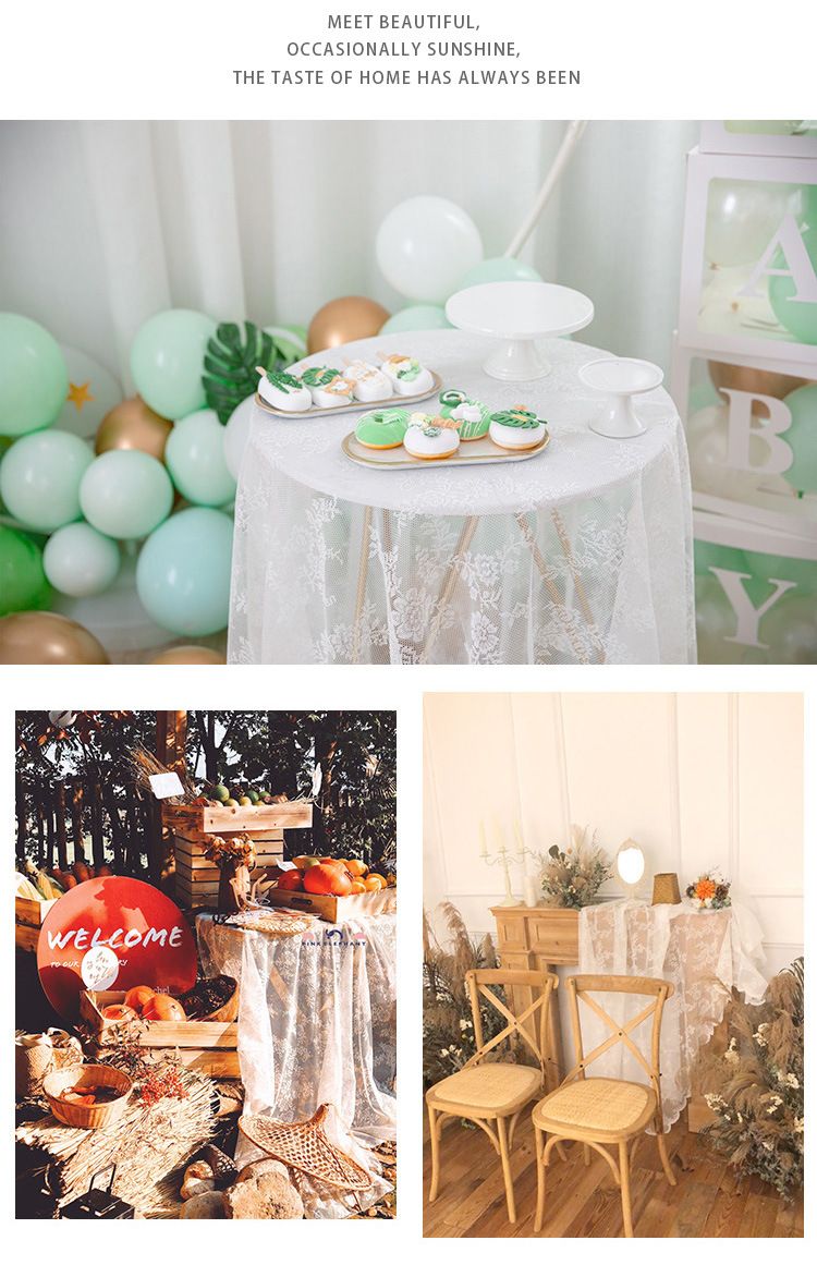 Wave Lace Tablecloth – Polyester Round Table Cover For Farmhouse & Nordic Decor, Anti-Slip, Multiple Sizes Cream White Unhemmed Design_voghion.com