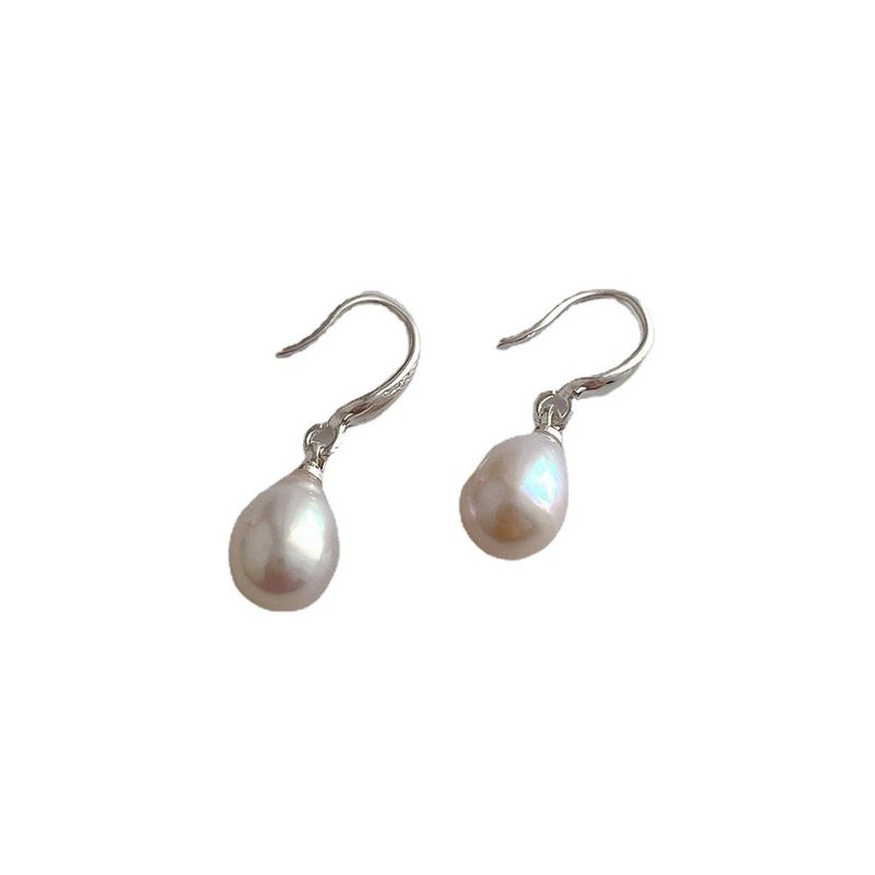 Orecchini a bottone in argento con perle d'acqua dolce naturali di Niche Design S per donna, gioielli unici, semplici e versatili_voghion.com