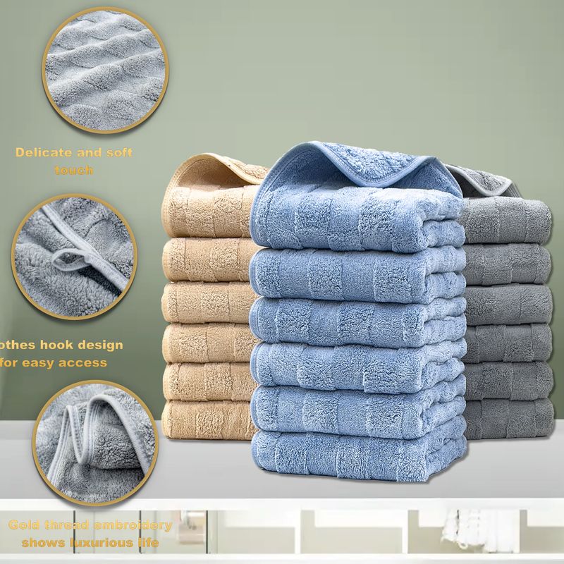 6 Parçalı 40x80 cm Mercan Polar Havlu Seti - Ultra Yumuşak ve Süper Emici, Ev ve Seyahat İçin Banyo ve El Havluları Dahil_voghion.com
