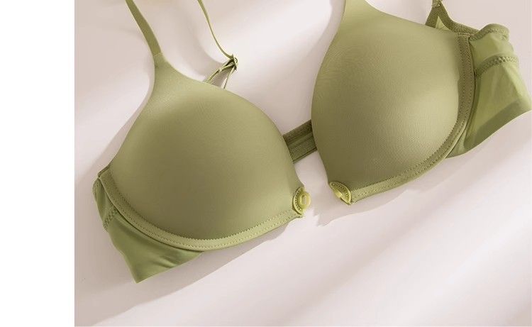 Women's Intimates Seamless Backless U Shaped Summer Ultra Thin Bra For Small Chest Protection Front Buckle Without Empty Cup Gathered Underwear Large_voghion.com