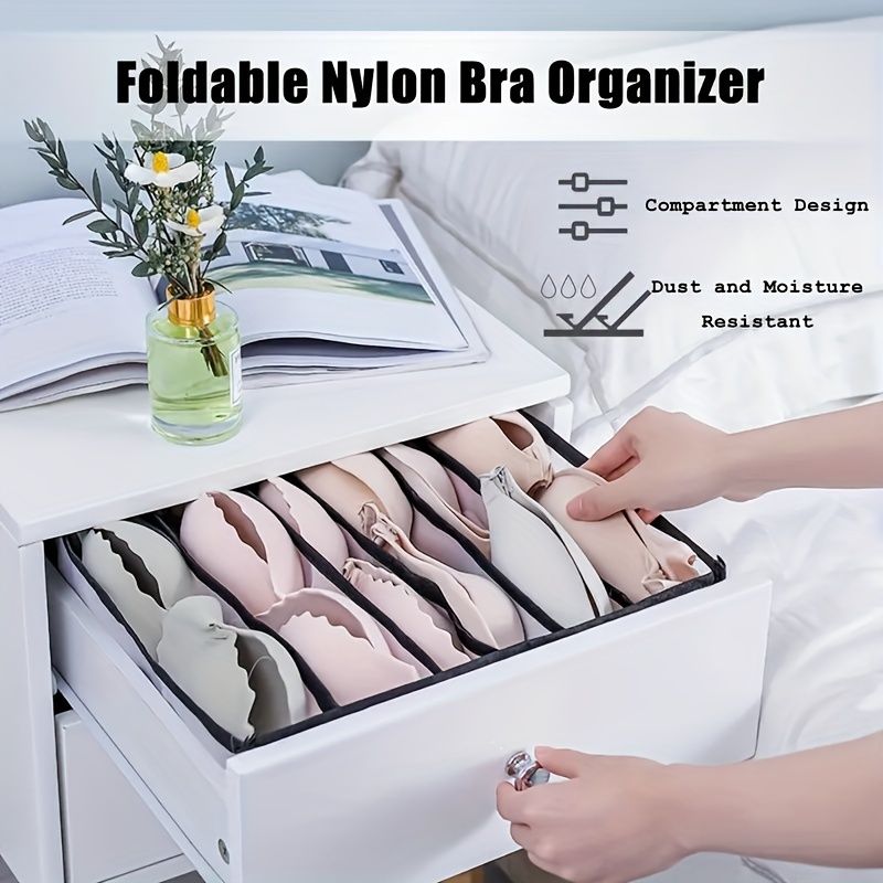 Faltbarer Schrank-Organizer im 5er-Pack – karierte Dessous-Organizer-Tasche – Schubladenteiler aus Nylon in verschiedenen Größen für Dessous, Socken und Krawatten, elegant_voghion.com