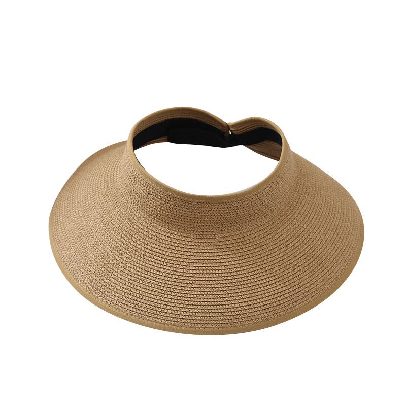 Cappello da spiaggia estivo da donna con tesa larga e protezione solare, in paglia, con ampia circonferenza della testa_voghion.com