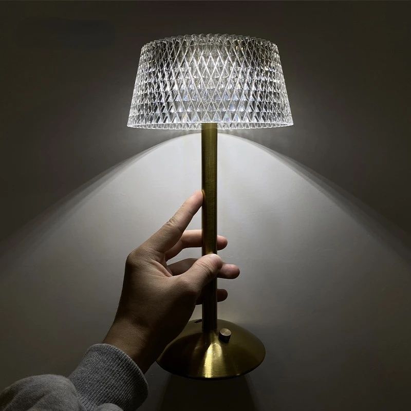 Lampada da tavolo a LED senza fili, ricaricabile tramite USB, luce notturna, dimmerabile al tocco, lampada da scrivania, decorazione per caffè/bar/hotel/camera da letto, luce d'atmosfera_voghion.com