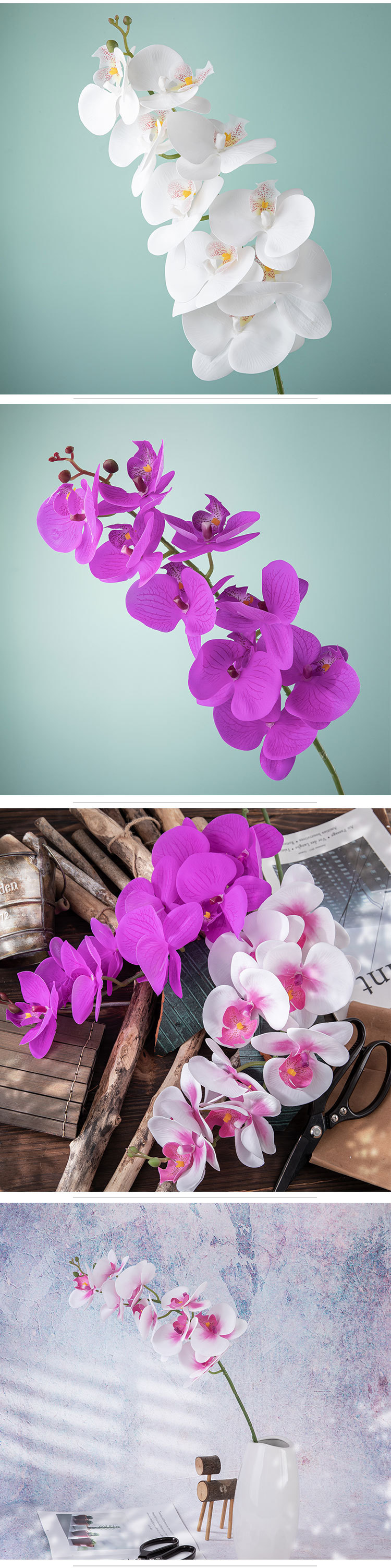 Produttore di film all'ingrosso Phalaenopsis bonsai centro commerciale fiori artificiali commercio estero decorazione domestica matrimonio fiori artificiali MW31580_voghion.com