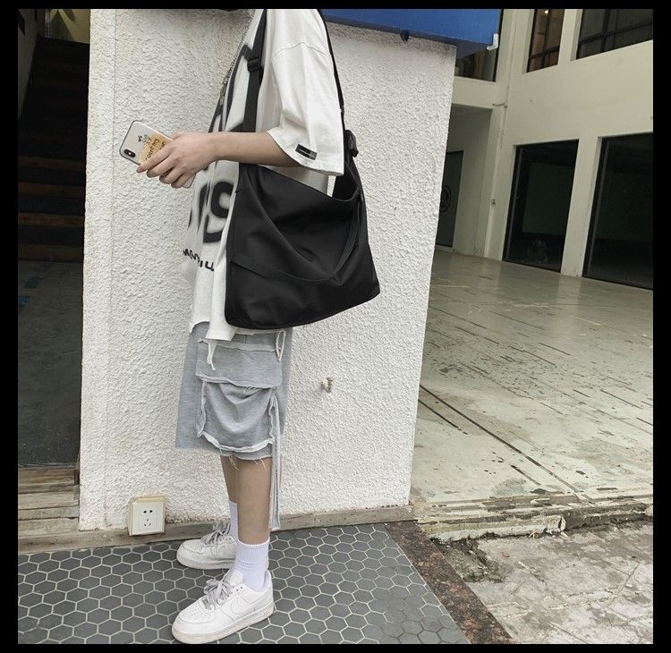Bag Pure Color Nylon Tide Large Capacity Men's Bag_voghion.com