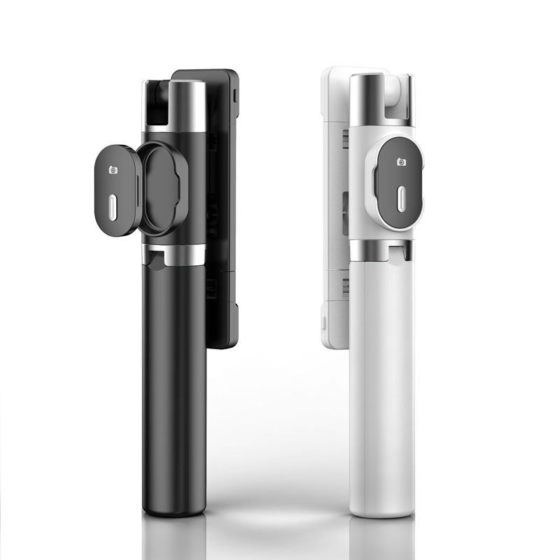 Draadloze bluetooth selfie stick opvouwbaar mini statief met dubbele invullicht sluiter afstandsbediening voor IOS Android Smartphone_voghion.com