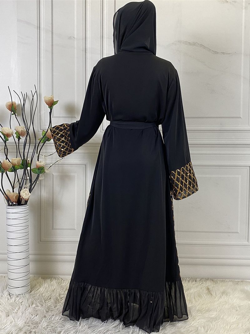 Yüksek Kaliteli Nida Müslüman Abaya İslami Bayram Elbisesi Payetli Namaz Kıyafetleri Kadın Ramazan Bayramı Fas Kaftanı Tesettür Ramazan Dubai Bornozu_voghion.com