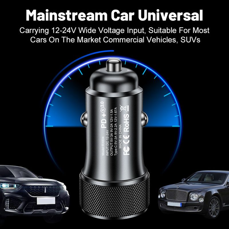 Music Festival  45W suitable for Huawei super fast charging charger, Apple PD20W cigarette lighter car charger_voghion.com