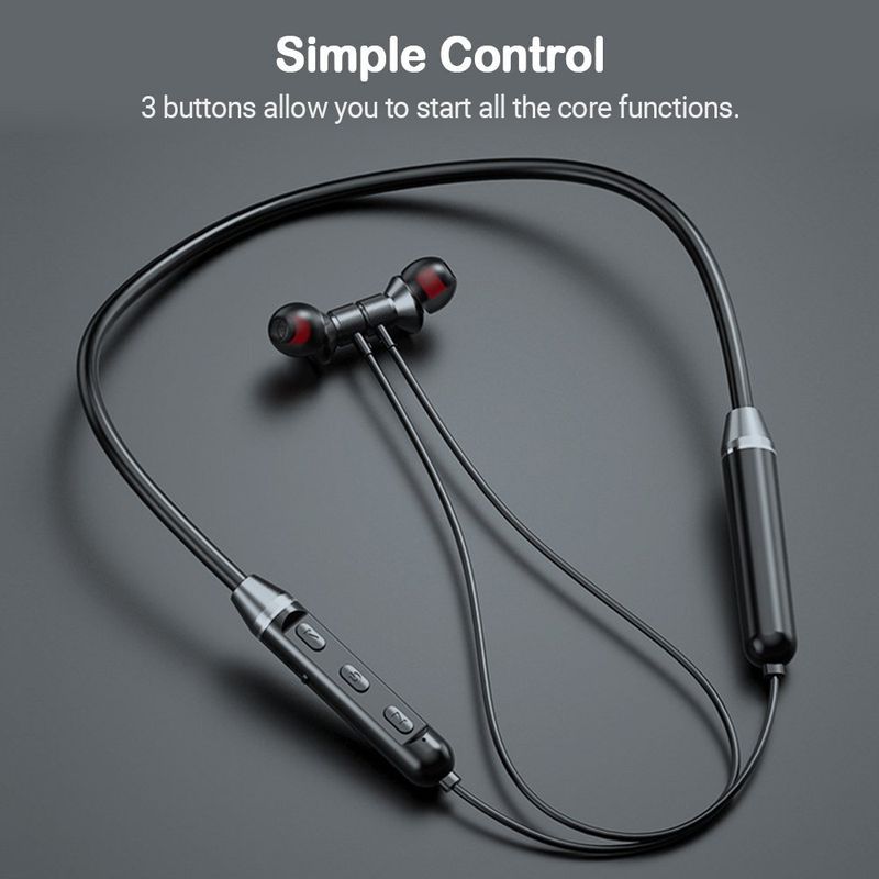 Cuffie wireless con archetto da collo, auricolari Bluetooth con microfono, cuffie sportive e da palestra_voghion.com