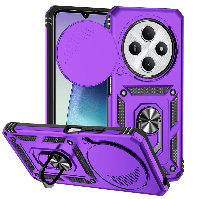 Per Xiaomi Redmi 14C 4G Custodia Armatura Antiurto Copertura Lente Scorrevole Per Redmi14C Supporto Magnetico Per Auto Custodia Ad Anello Per Redmi 14C Funda_voghion.com