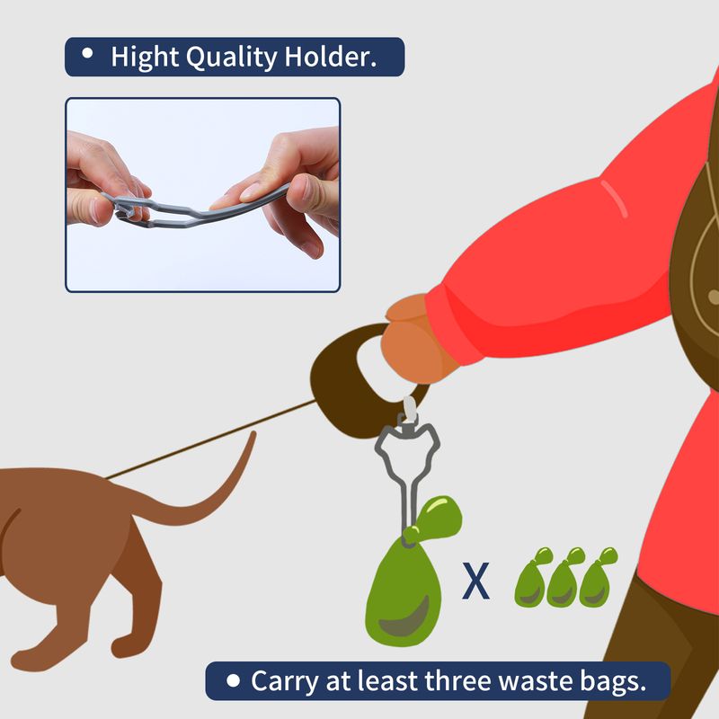 Hands-Free Dog Poop Bag Holder For Leash - Convenient Waste Bag Carrier For Walking And Running With Your Pet_voghion.com