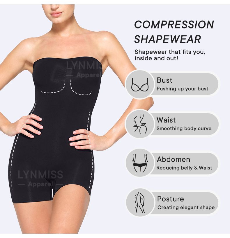 New Shapewear dress with strapless strapless jumpsuit slim shorts_voghion.com
