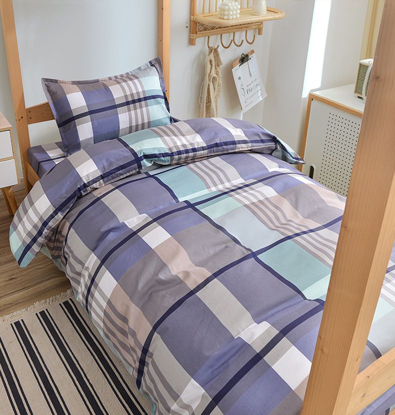 Four-Piece All-Cotton Class A Pure Cotton Fitted Student Dormitory Three-Piece Set Duvet Bed Sheet Quilt Cover Bedding_voghion.com