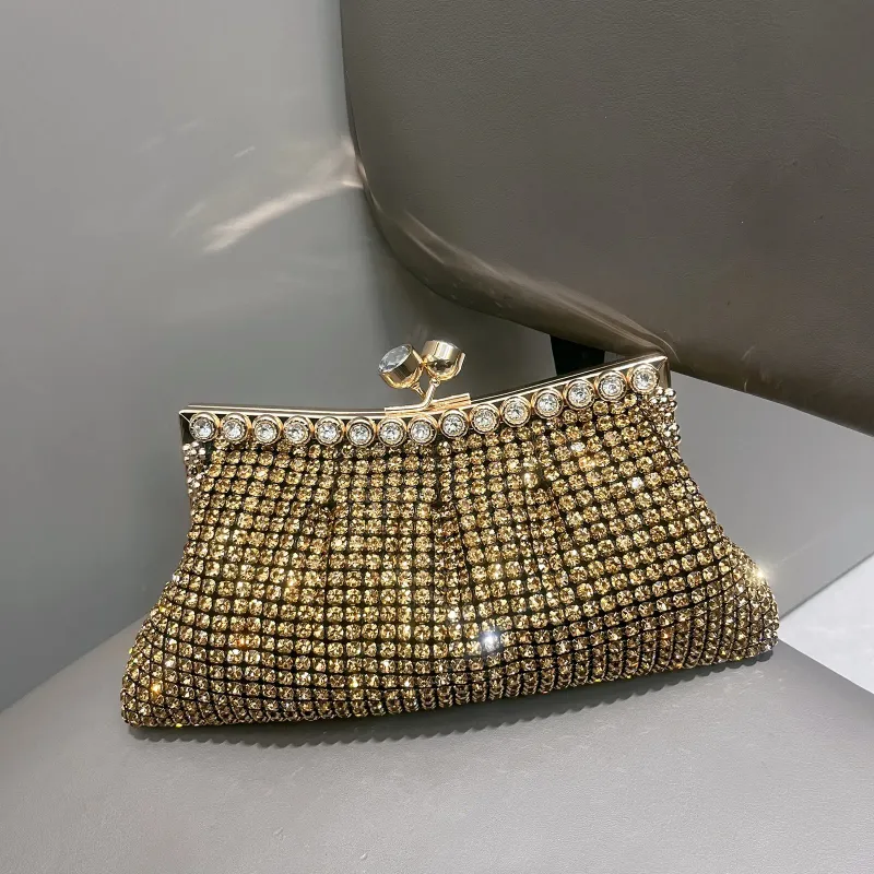 Henkel Strass Abend Clutch Tasche Geldbörse und Handtasche funkelnde Kristall Schulter 250314l_voghion.com