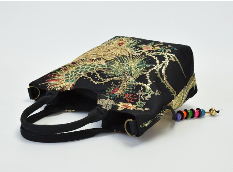 Sac à main de style ethnique brodé grande capacité bandoulière sac à bandoulière rétro toile brodée sac à main à bandoulière unique pour femme_voghion.com