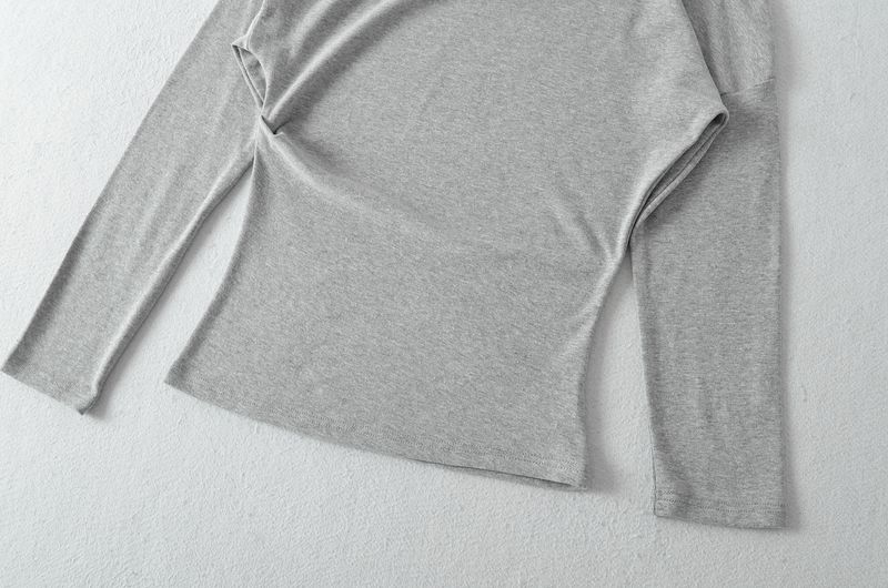 AP25521-25 Summer New Style Hot Girl Sexy Off-Shoulder One-Shoulder Long Sleeve Base Shirt T-Shirt_voghion.com