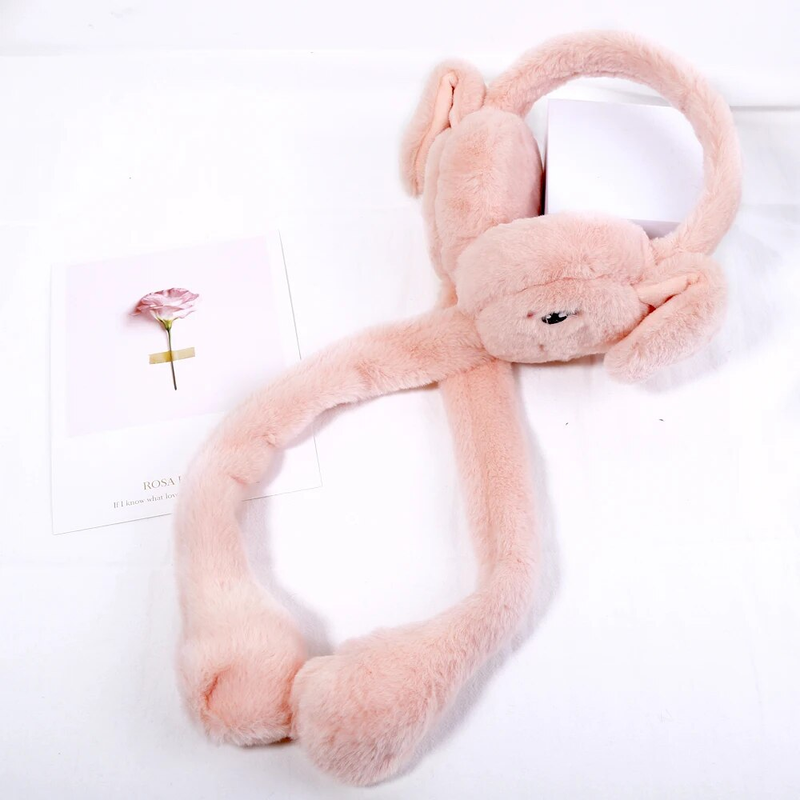 1Pcs Neue Dame Flauschigen Herbst Und Winter Nette Warme Bewegen Die Airbag Kaninchen Ohren Kalten Ohrenschützer, weiche Ohrenschützer Täglichen Verschleiß_voghion.com