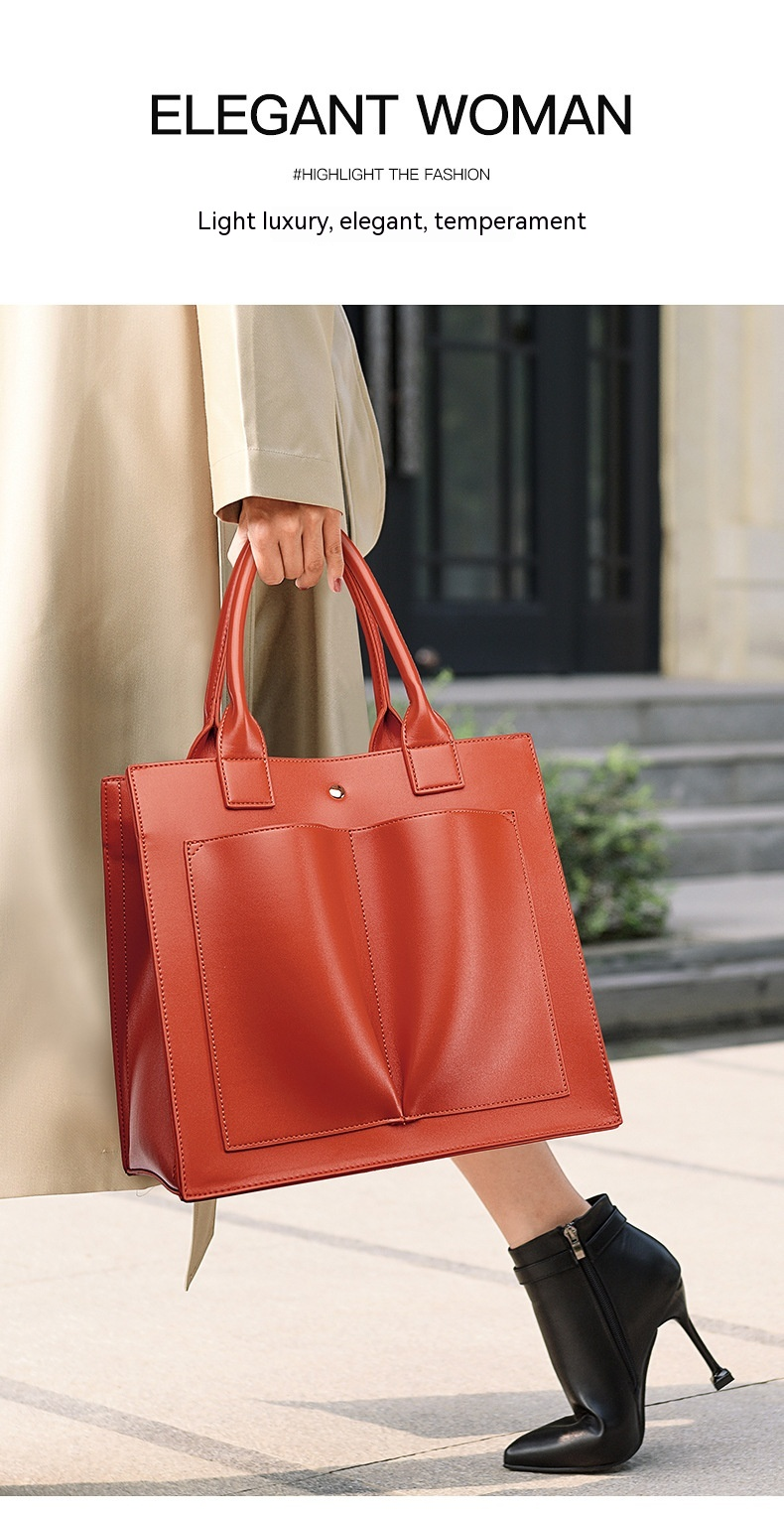 New Best-selling Women's Bag, Korean Version Tote Bag, Simple and Stylish Handbag, Trendy Soft Leather Crossbody Bag_voghion.com