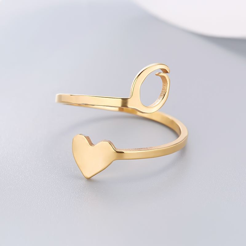Mode Neue Herz A-Z Brief Ringe Für Frauen Edelstahl Einstellbare Öffnung Ring Initialen Name Alphabet Paar Freunde Party_voghion.com