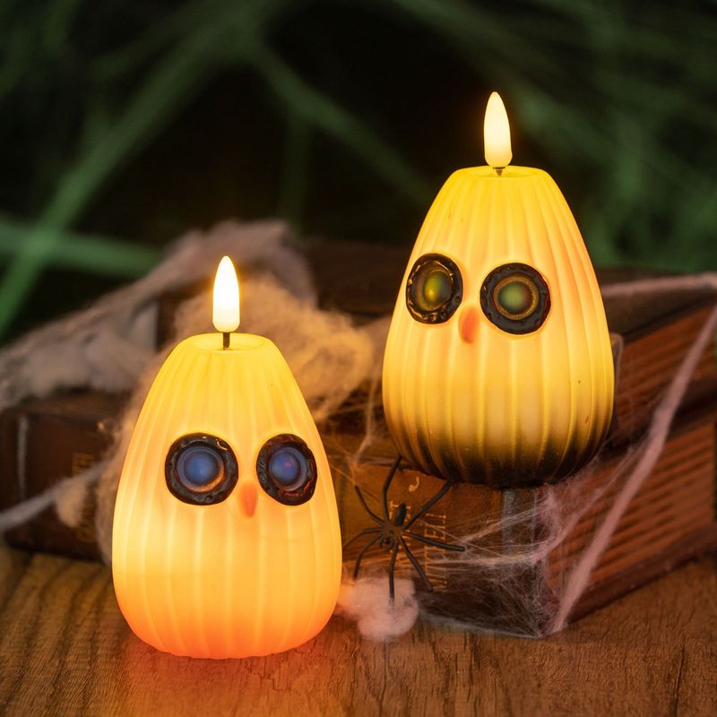 Décorations d'Halloween, hibou drôle, citrouille lumineuse, veilleuse, ambiance de fête, accessoires de mise en page, ornements de bureau_voghion.com