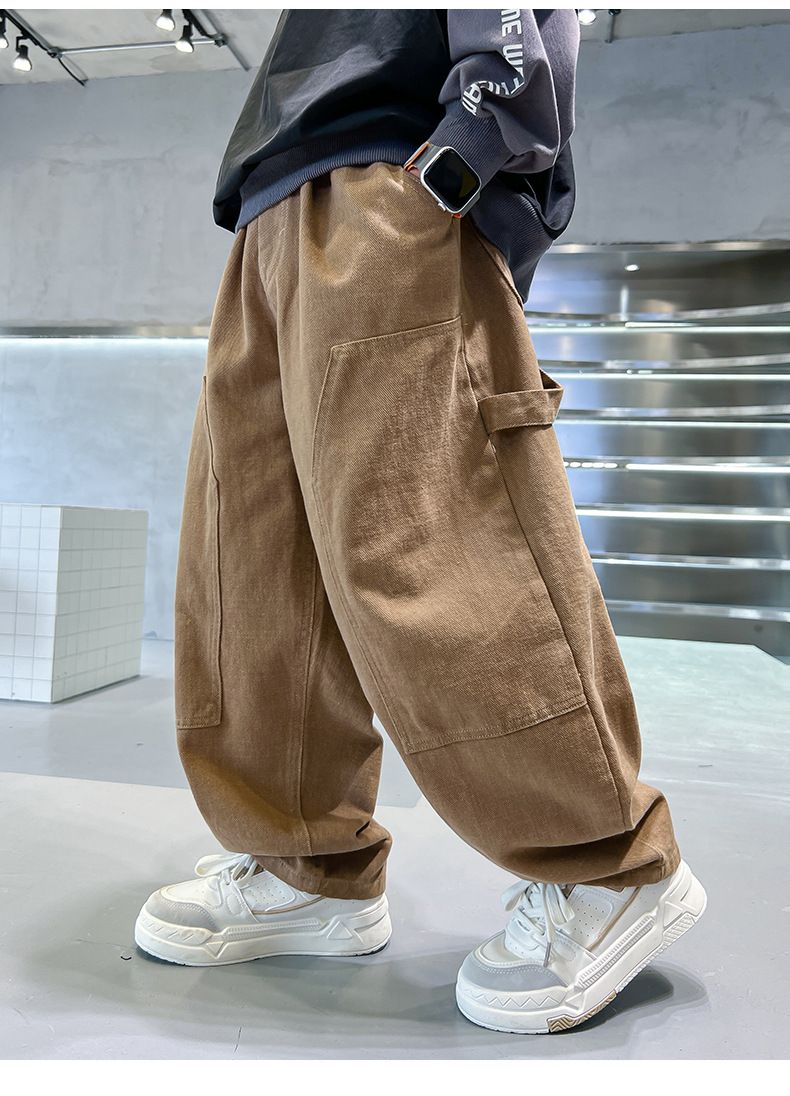 Barnkläder, vår och 2024 ny stil, barnbyxor i mellanstorlek för pojkar, trendiga_voghion.com