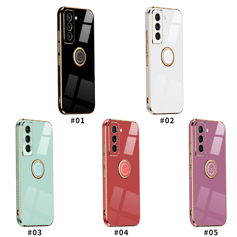 Custodia per telefono con supporto per anello quadrato placcatura per Samsung Galaxy S20 Fe Plus S21 Ultra S 20 21 S20fe_voghion.com