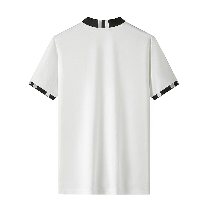 C&J Men's New Round Neck T-shirt Leisure Elastic Short Sleeve_voghion.com
